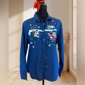 Magical Disney Holidays Denim Shirt ❄️ size XL.  NWOT